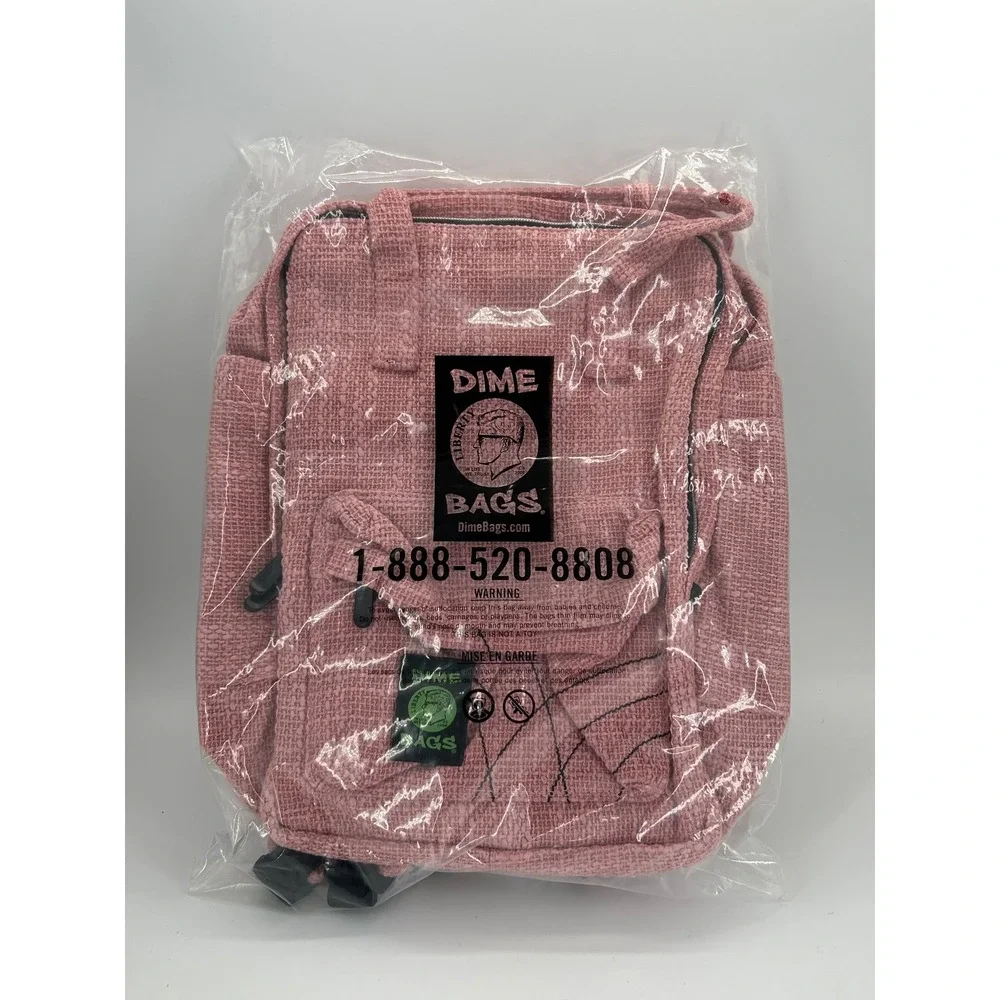Dime Bags Pink Hemp Backpack Laptop Sleeve Smell Proof Bag‎ 16x12 NWT
